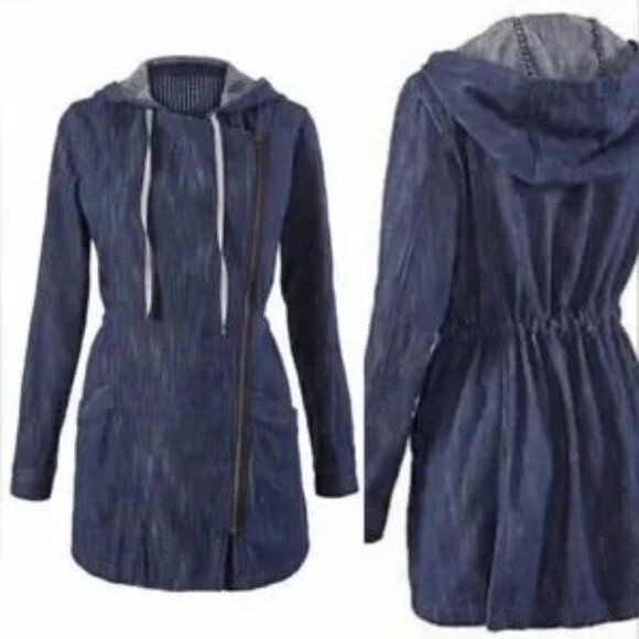 CAbi‎ Womens M Adventure Anorak Denim Hooded Jacket - Picture 1 of 9